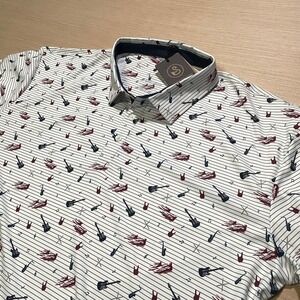 SWANNIES GOLF Mens 2XL Short Sleeve Polo Shirt Music Guitars BMW Championship
